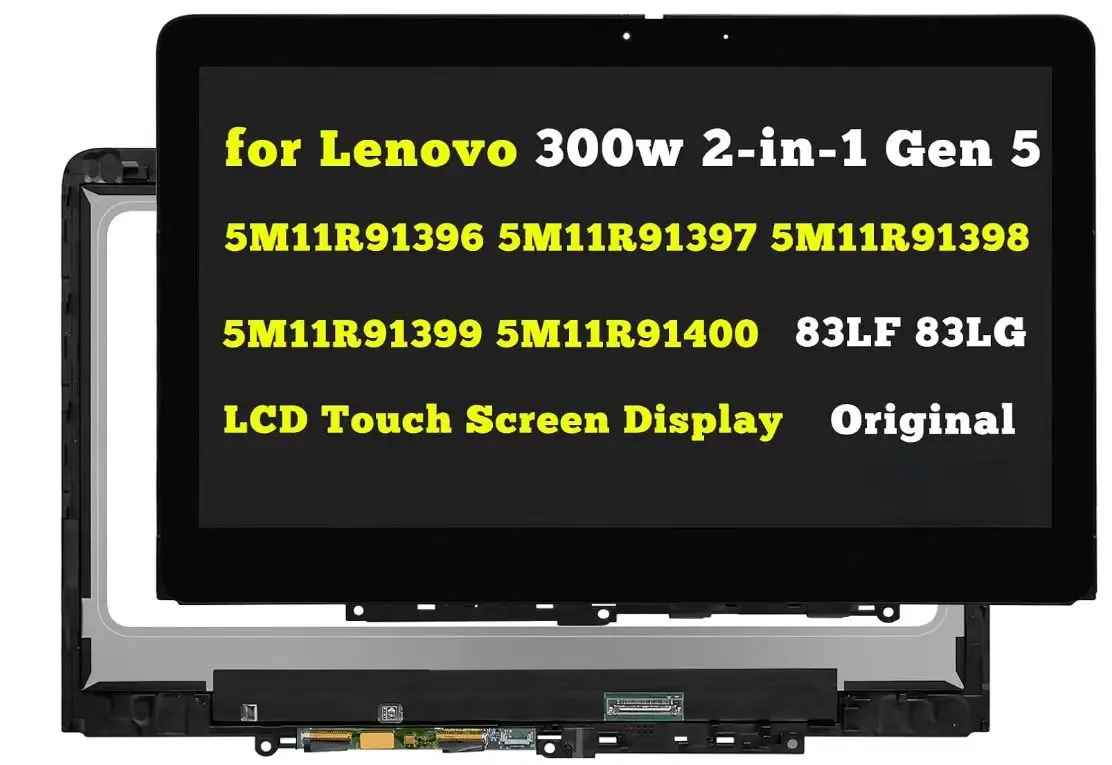 11.6 Inch Laptop LCD Touch Screen Replacement For Lenovo 300w 2-in-1 Gen 5 Display Digitizer Assembly 83LF 83LG 5M11R91396