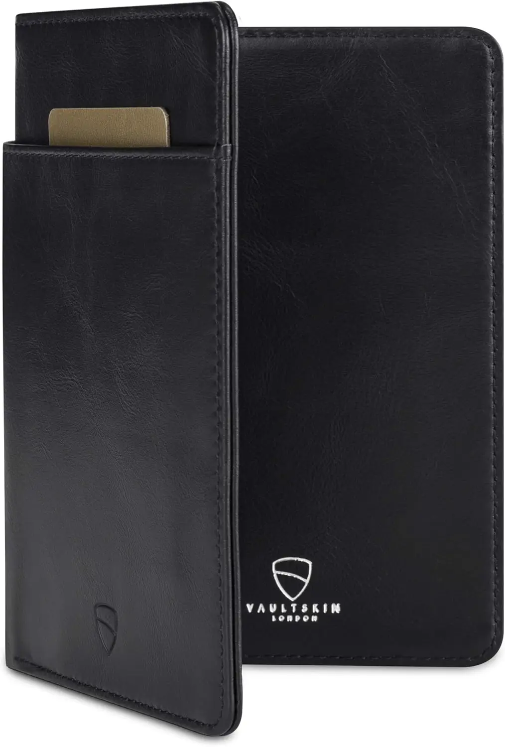 

Slim RFID Blocking Leather Passport Holder for Men and Women, Fits Passport, Cards, ID, Cash with Gift Box