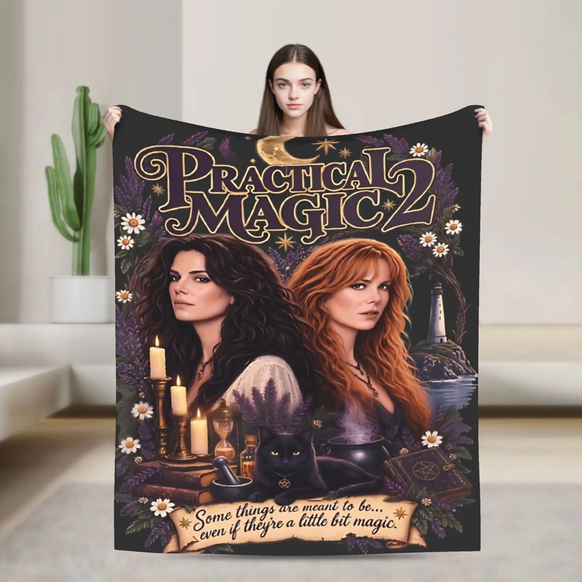 Practical Magic 2 Witchy Gothic Fantasy Occult Black Cat Merch Blankets Super Soft Fleece  Throw Blanket Relax Quilt