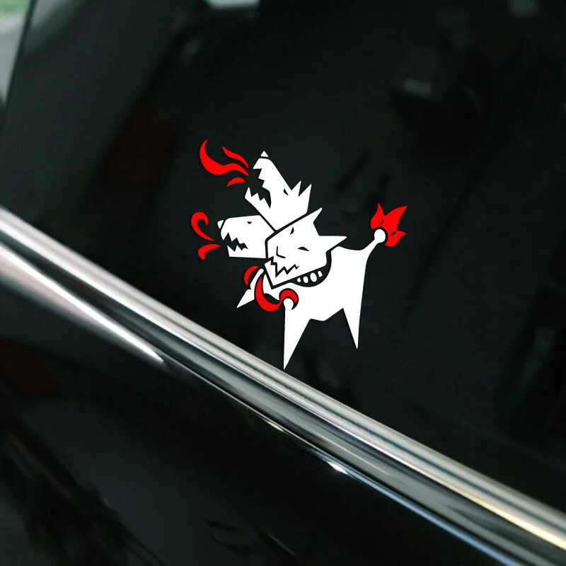 1PC Multi-Mouthed Monster Pattern Sticker (White Red) - Waterproof Vinyl Decal for Car Laptop Decorative