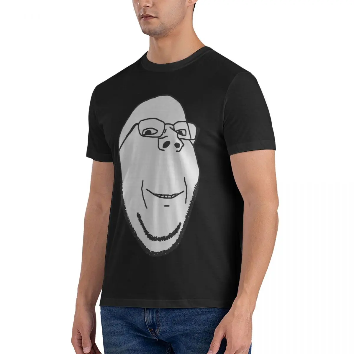 Smiling Wholesome Wojak Soyjak T-Shirt for Men Cotton Plus Size T Shirts Men\'s Short Sleeve O-Neck Summer Clothes Tops S-6XL