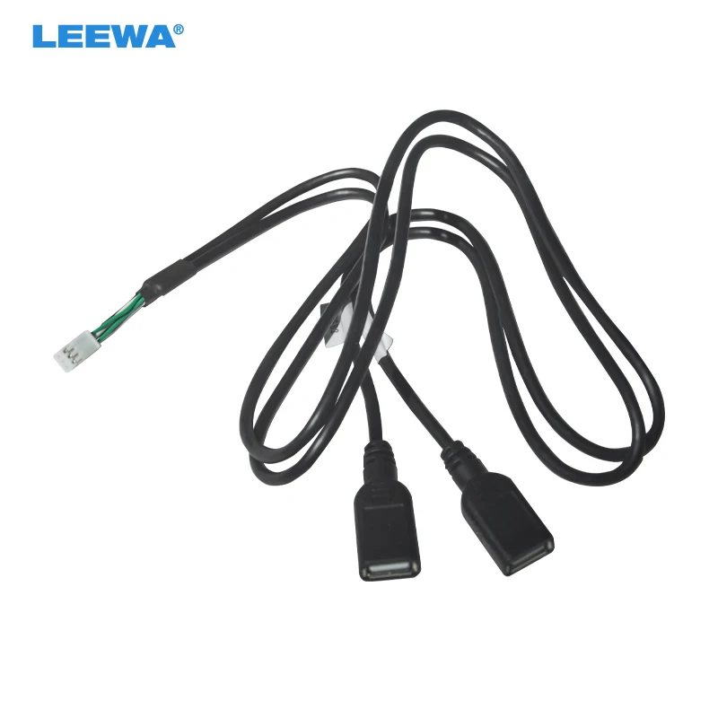 LEEWA 10set Car Audio Input Media Data USB 2.0 Plug Wire 6Pin USB Adapter For Universal Car Models AUX Cable Adapter #CA7355