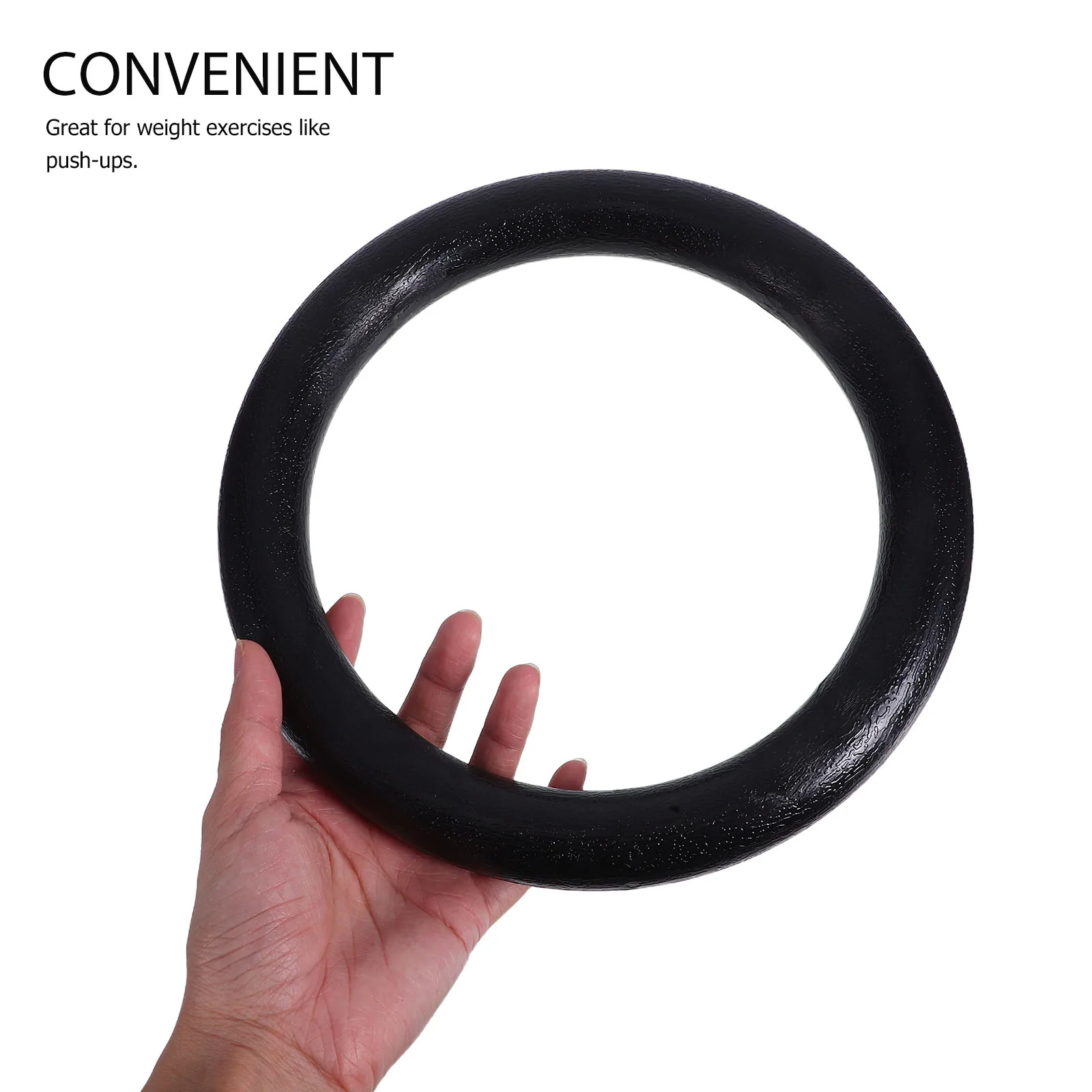 

Fitness Workout Strengthener Black Workout Male Man Upper Body Gymnastic Rings Fitness Ring Stability