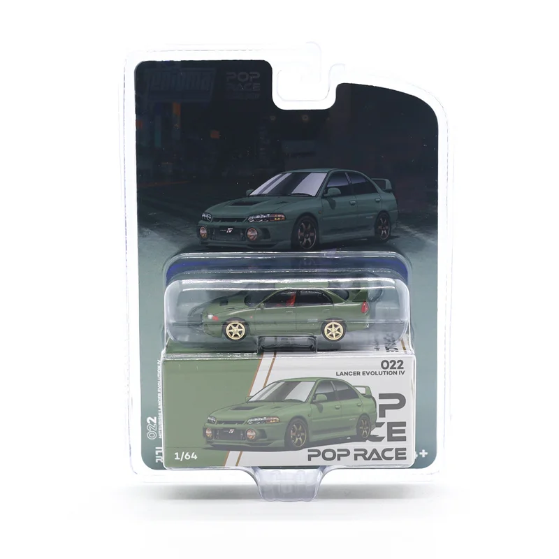 Enigma x Pop Race 1:64 Lancer Evolution EVO IV Green / chase Diecast Model Car