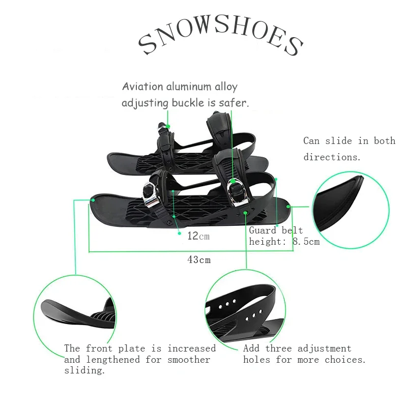 Booming Winter Sport Mini Skis Skates For Snow Portable Ski Shoes Three Generations