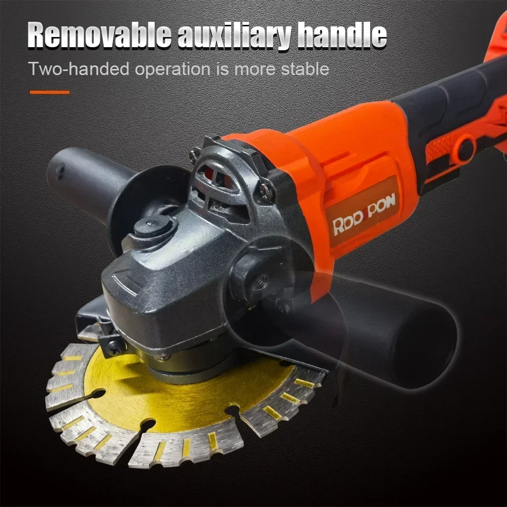 Brushless Electric Angle Grinder 125mm 3 Gears Cordless Cutting Metal Machine Angular Electric Power Tool for Makita 18V Battery - Image 4