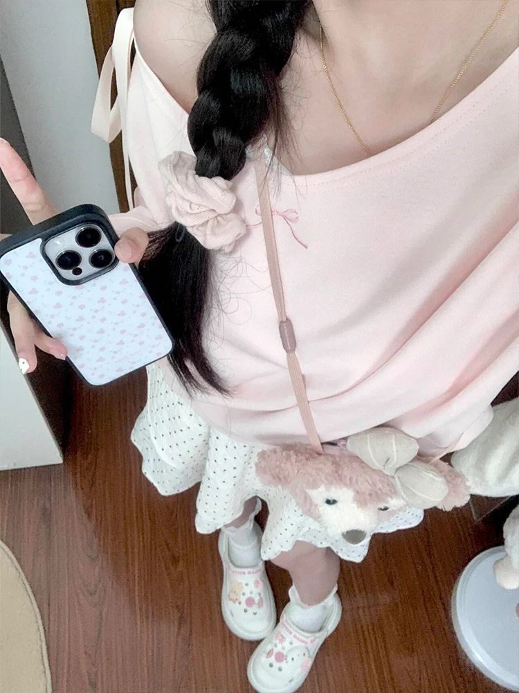 بلوزات الملابس النسائية الاتجاه 2025 الخريف سستة الباتيك صبغ أزهار Kawaii على شكل نجمة كاوبوي وضع ملون رقيق السيدات