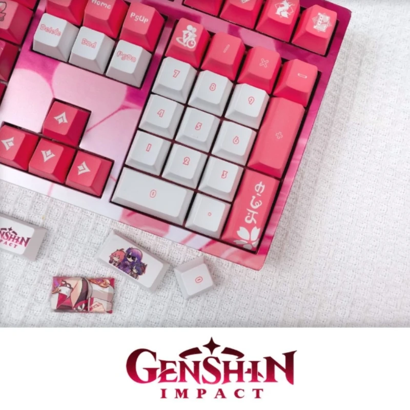 Genshin Impact Keycaps Personalized Customization Yae Miko Mechanical Keyboard Keycaps Anime PBT 108 Keys Cherry Profile Keycaps