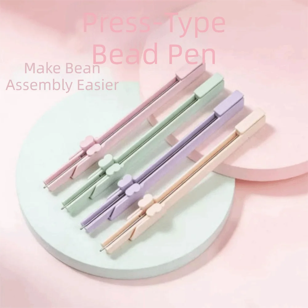 Handlicher, verstaubarer Perlenstift: Effizienter, klemmfreier Druckperlenstift mit komfortablem Griff, 2,6 mm automatischer Schmelzperlenstift für Perlenprojekte