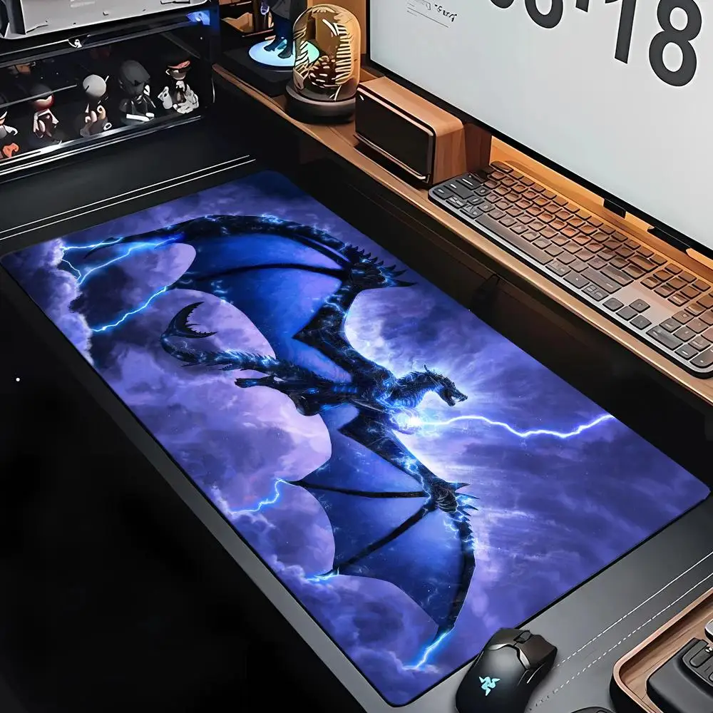 لوحة ماوس Lightning Flying Dragon المطاطية المضادة للانزلاق، ملحقات الكمبيوتر، لوحة ماوس مناسبة للمكتب واللعبة