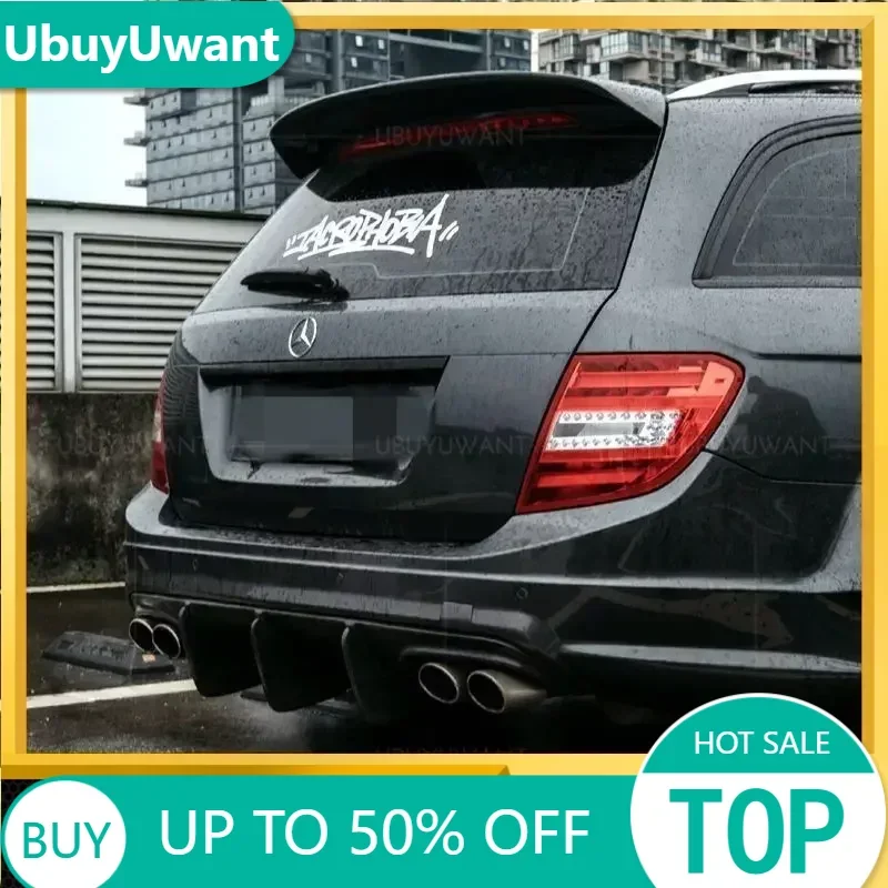 

For W204 Mercedes Benz W204 C200 C300 C63 Estate / Wagon High Quality Carbon Fiber Roof Spoiler Car Rear Wing Spoiler 2010-2014