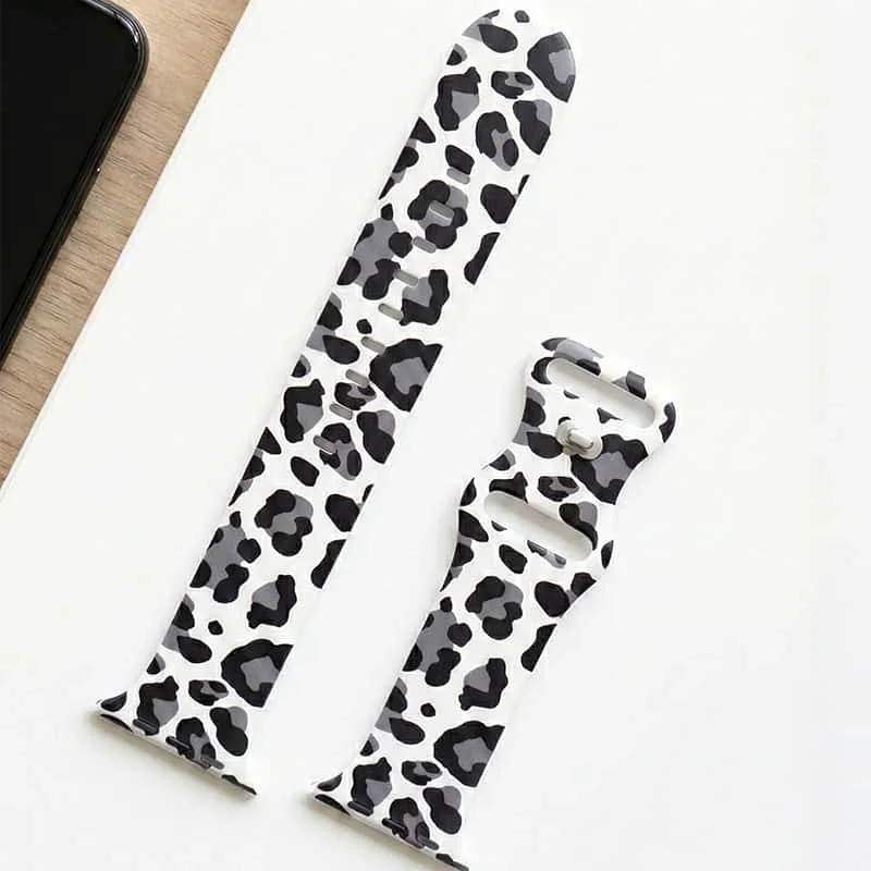 Leopardmuster-Armband für Apple Watch, 46 mm, 42 mm, 38 mm, 49 mm, 41 mm, 45 mm, 40 mm, 44 mm, Silikonarmband, iWatch Series 12, 11, 10, 9, 8, 7, 6, 5, 4, SE. – Detail 12