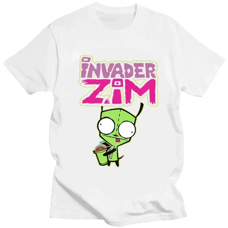 Zim Invader Gir Oversized Printed T-shirt with Unique Design Vintage Shirt Fashionable Comfortable and Sweat Wicking Shirt