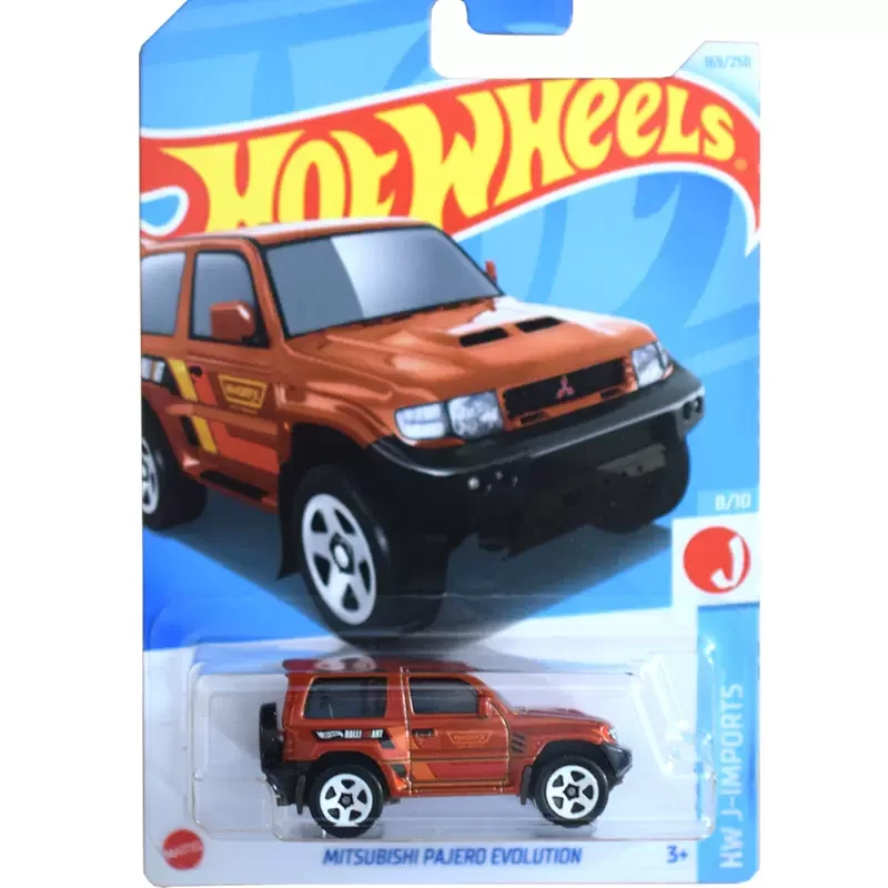 2024 How Wheels Vehicle 1/64 Small Scale Car Model Orange Mitsubishi Pajero Evolution Hw J-imports Boy Toys Diecast Metal No.169