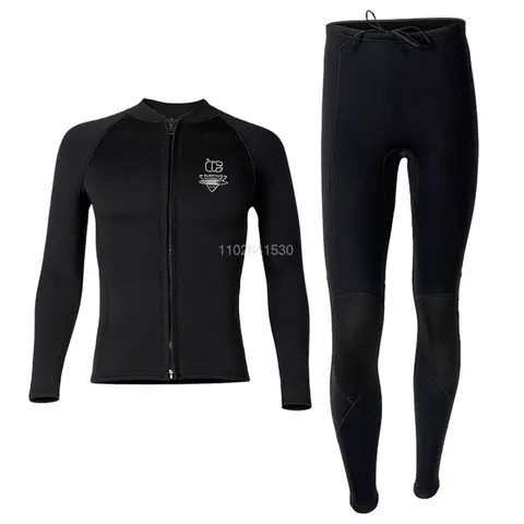 3mm Diving Wetsuit Jackets Pants Men Women Neoprene Diving Kite Surfing Underwater Clothes Suit Front Zip Water Sports Equipment