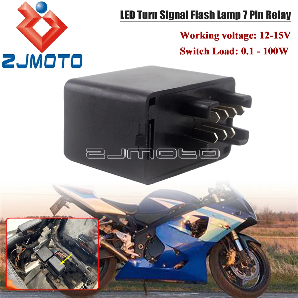 7 Pin 12V LED Flasher Relay For Suzuki GSXR 650 750 1000 1300 GSF Bandit 600 1200 1250 GSF650 GSX 650F 1400 TL1000R DR-Z 400S/SM