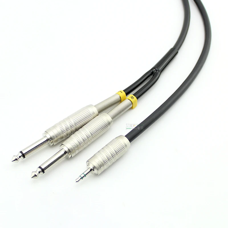 AVSSZ 잭 3.5mm 듀얼 6.35mm 1/4in 2 극 플러그 오디오 라인 MR202-2AT NP2X F-15 컴퓨터 믹서 듀얼 채널 스피커 케이블