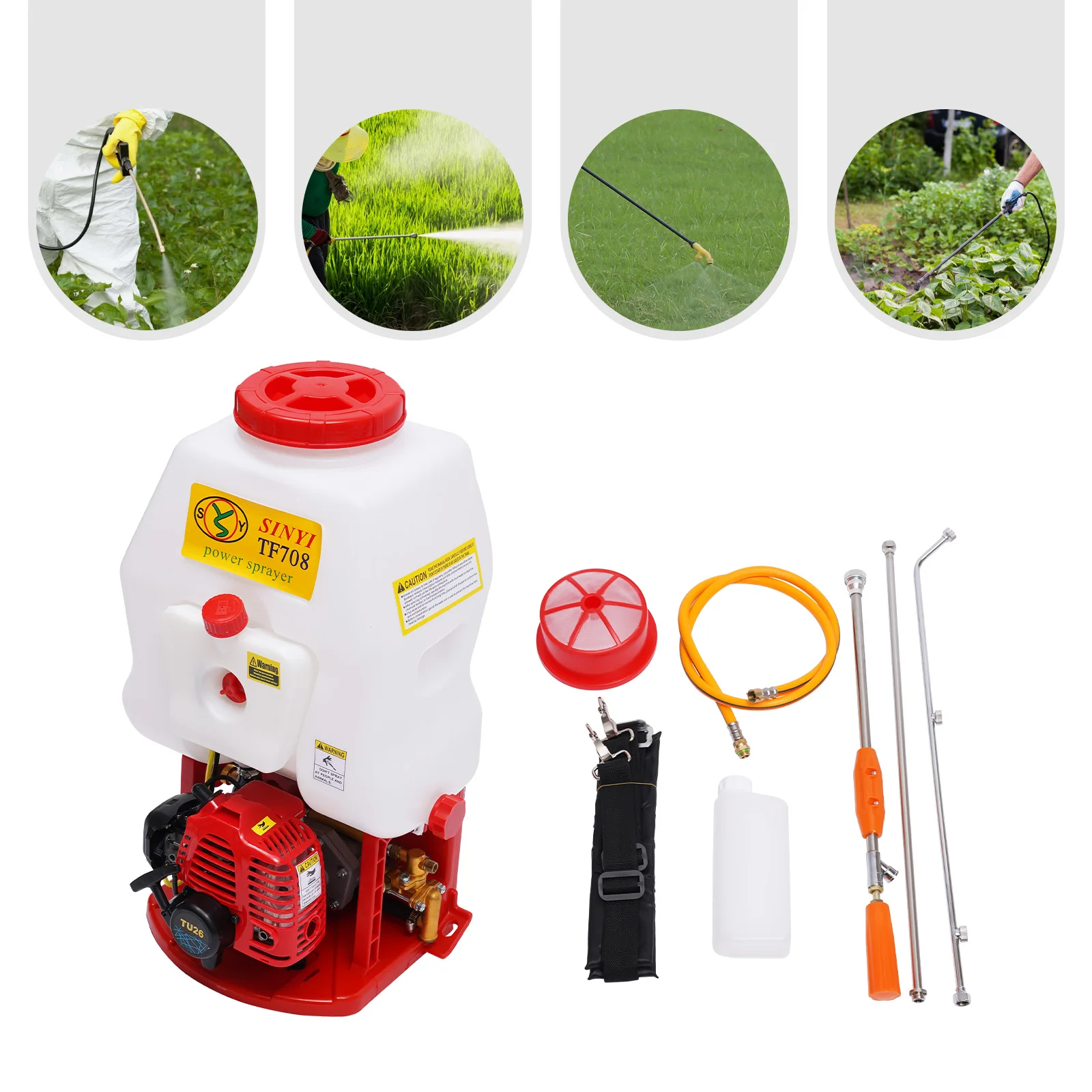 20-Liter-Drucksprüher, Benzinsprühgerät, 2-Takt-Motor, verstellbares hinteres Sprühgerät, universelle CDI-Zündung für Parks, Terrassen usw – Detail 1