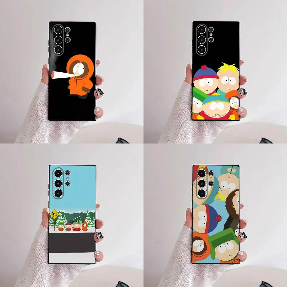 S-South Cartoon Park Phone Case For Samsung S25,S24,S21,S22,S23,S30,Ultra,S20,Plus,Fe,Lite,5G Black Cover