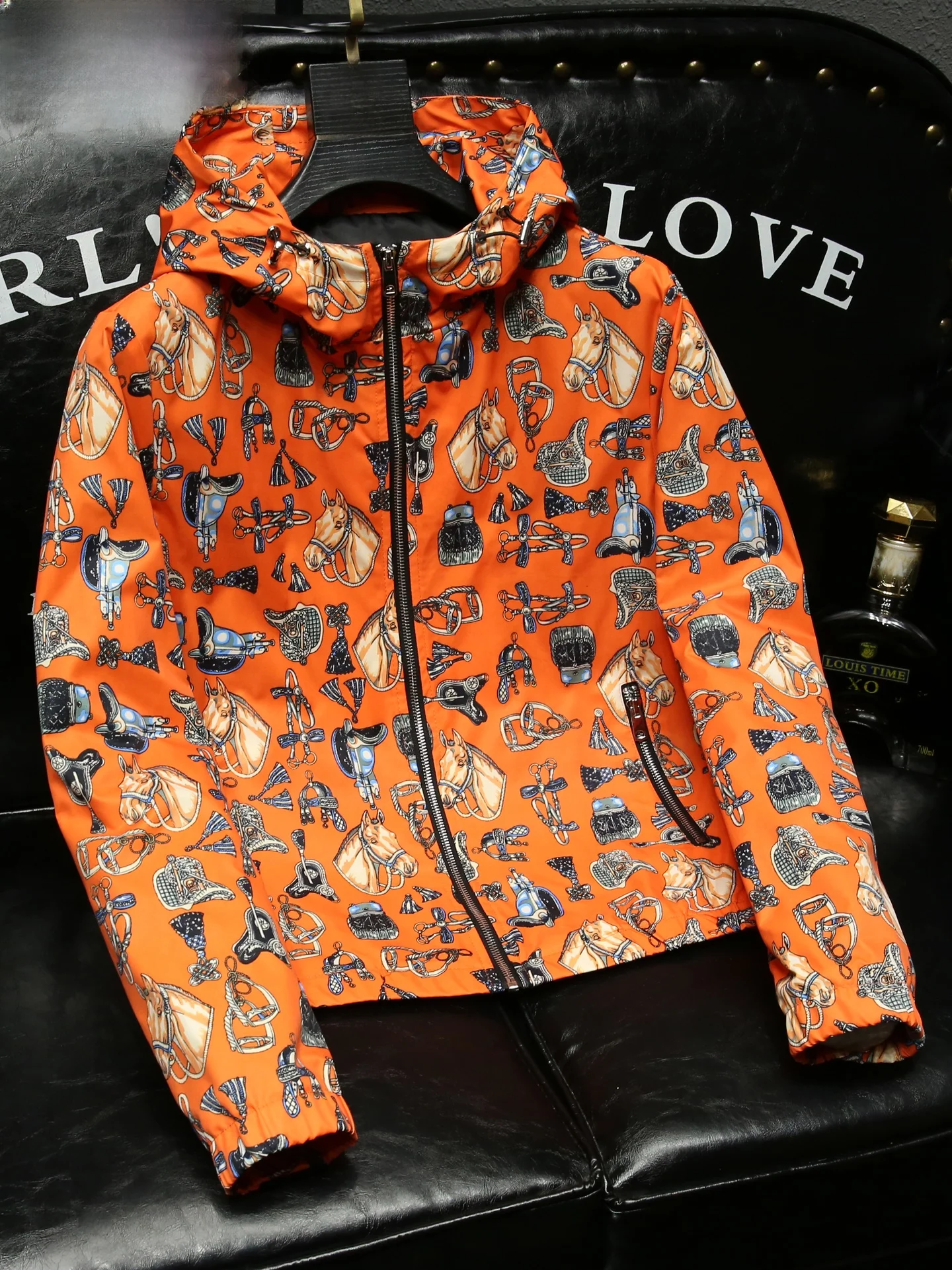 

Trendy Year Print Hoodie Jaet Men's Casual Spring Autumn New Sle Faion Urban Breathable Polyester Fiber Zipper