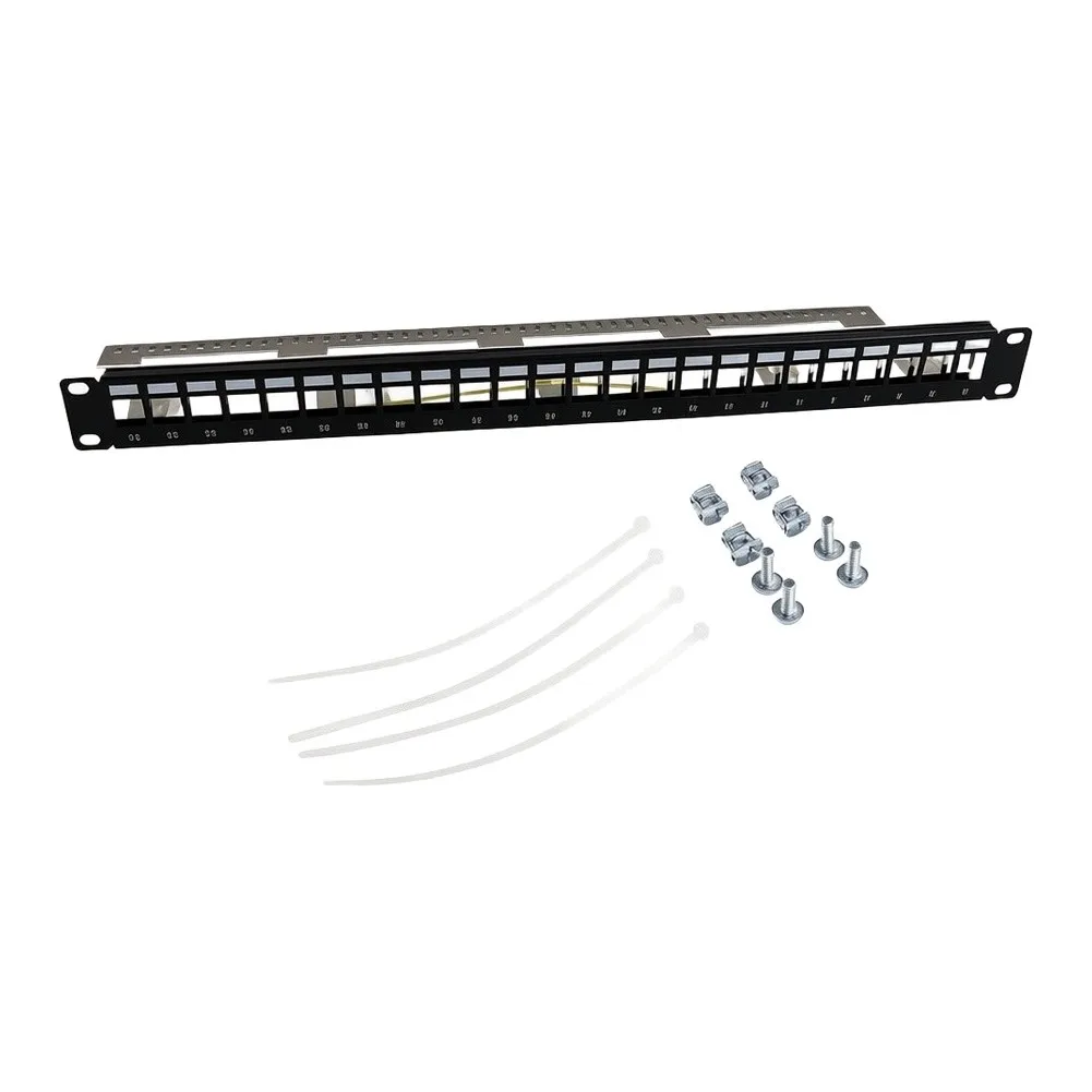 24 Port Shielded Metal Patch Panel Designed for Efficient Airflow and Simplified Maintenance in Server Room Environments