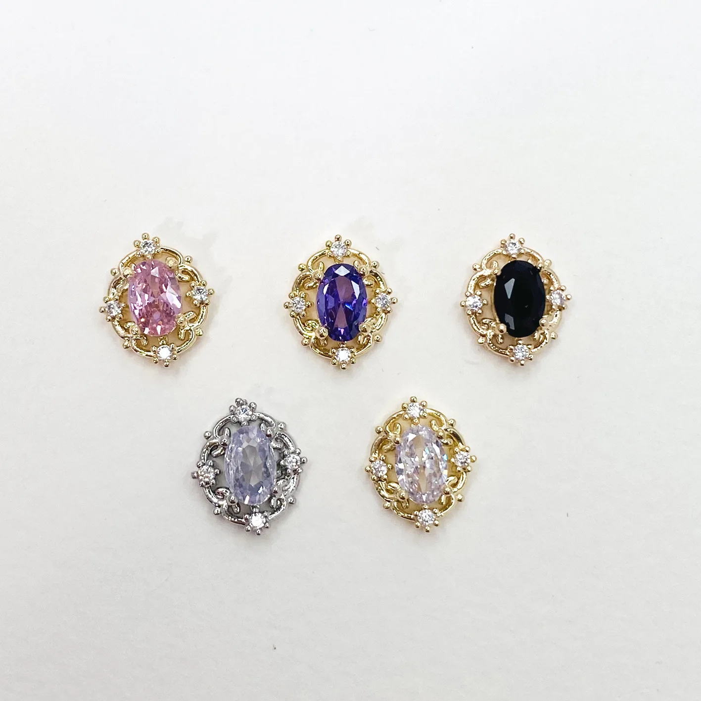 10Pcs Retro Nail art Zirkon Schmuck Charms Opal Geformt Sparkle Nagel Strass 3D Aufkleber Für Qualität Neue Nail art Zubehör – Detail 2