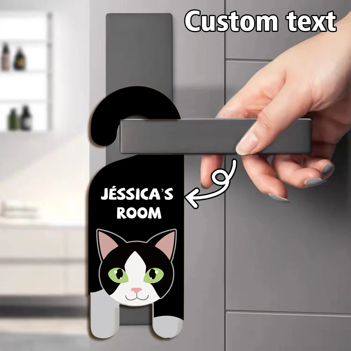 1pc Custom Animal Metal door handle hanging tag,Home Decor,Photo Props Room Restaurant Cafe Christmas Decor Birthday Gift