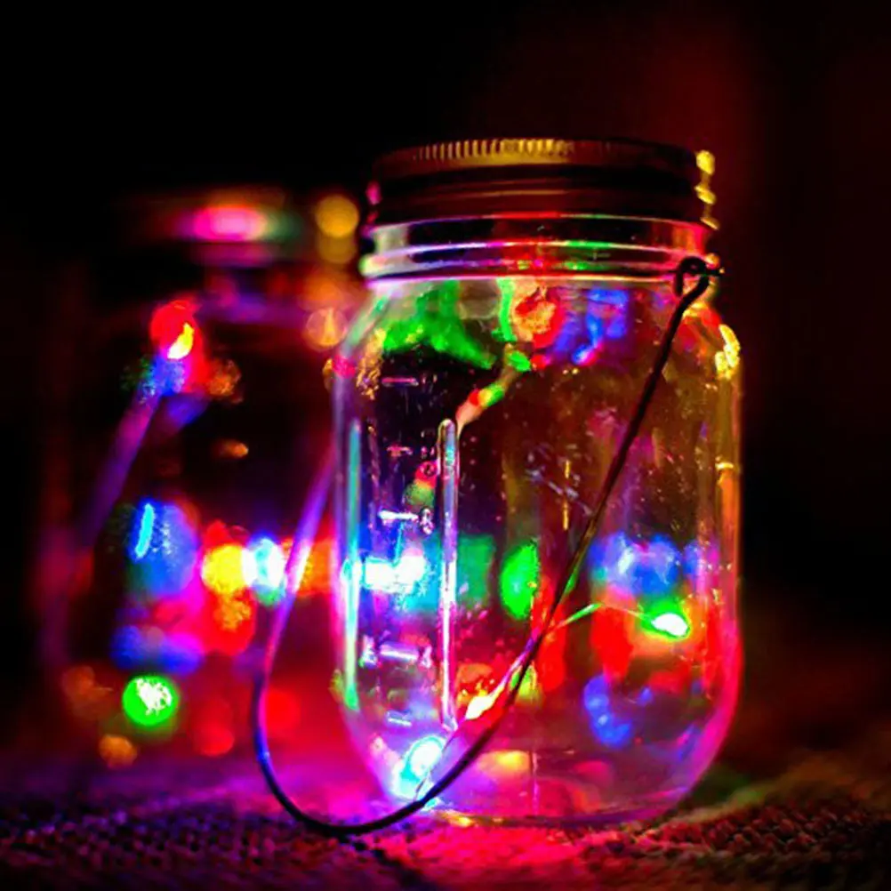 

3 Pcs Bottle Cap String Lights Jar Solar Lamp Outdoor Yard Warm Atmosphere Decorative Garden Balcony Party Lighting Copper