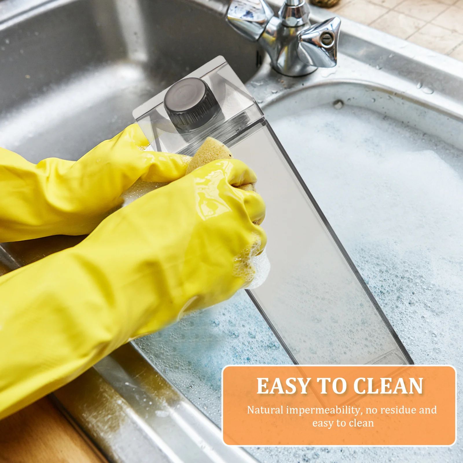 

2Pcs Reusable Clear Milk Carton Water Bottles Leakproof Easy Carry Outdoor Camping Juice Storage Milk Carton Bottle