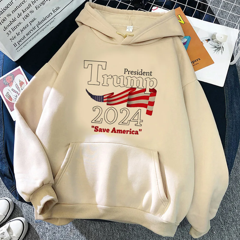 Donald Trump hoodie anime sweater pattern athleisure soft fabric comic graphic women tracksuits elegant trendy