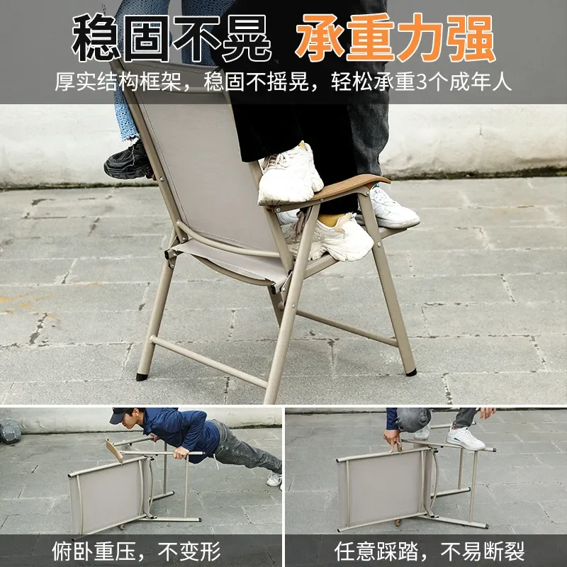 for Outdoor Table and Chair Set Folding Balcony Garden Patio Furniture with Backrest for Milk Tea Shop Leisure Stall