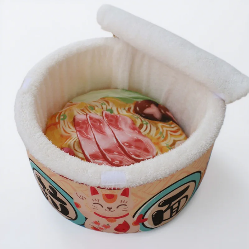 Maison pour chien et chat, chenil Super Large, nouilles instantanées, nid chaud pour chien et chat, coussin, tasse, nid confortable