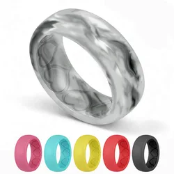 1pc 7mm Silicone Ring Heart Pattern Comfortable Rings Outdoor Sports Sporty Running Gift For Women Lady Girl Sporter Student