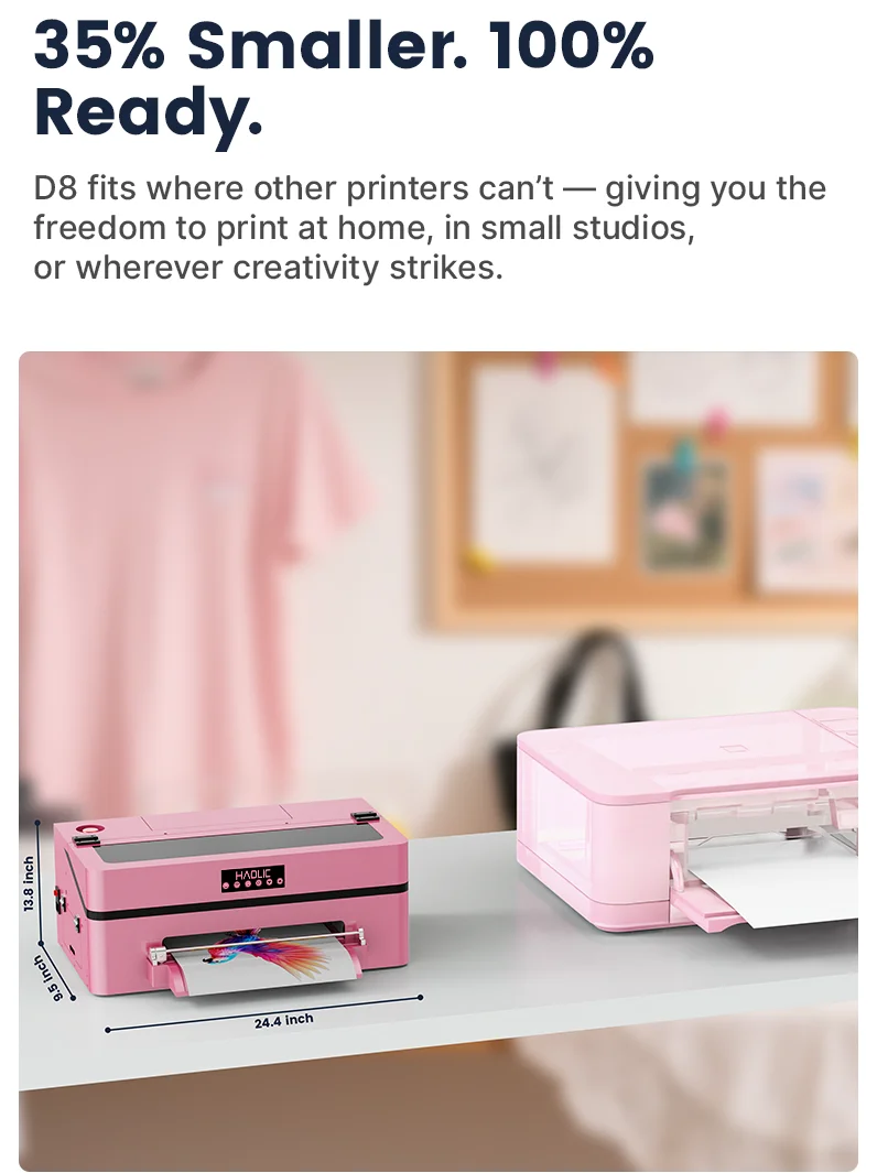 Newest Mini Size DTF Printer A3 DTF Printing Machine Free Shipping One Year Warranty For T-shirt Transfers Small Business
