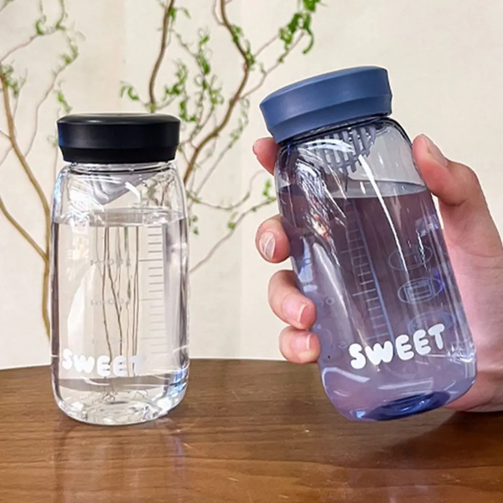 Gifts 300ml Summer Pocket Water Cap with Tea Strainer Transparent Student Tea Cup with Measuring Water Bottle Accessories