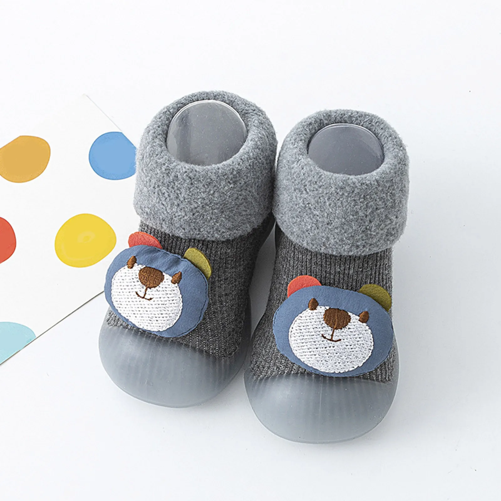 Chaussettes Unisexes pour Bébés, Bol et Garçons, Chaussures à Semelles Souples, avec Motif de Dessin Animé Animal, Lumines2024