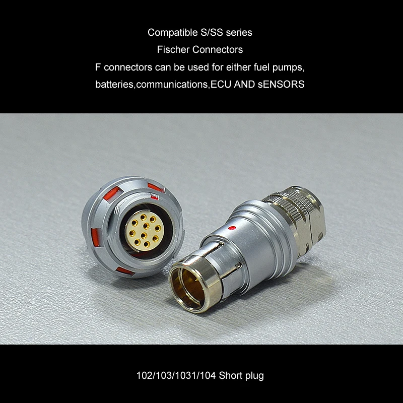 Imagem -06 - Envio Rápido Fischer 102 103 1031 104 Curto Ip67 ss Dbpu 12 19 Pinos de Metal Aviação ip 67 Conector
