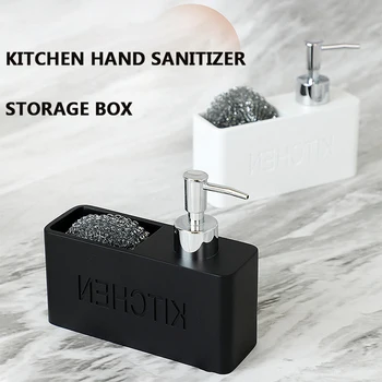 Mutfak bulaşık deterjanı dağıtıcı temizleme sünger tutucu ile saklama kutusu seti tezgah sıvı el doldurulabilir şişe