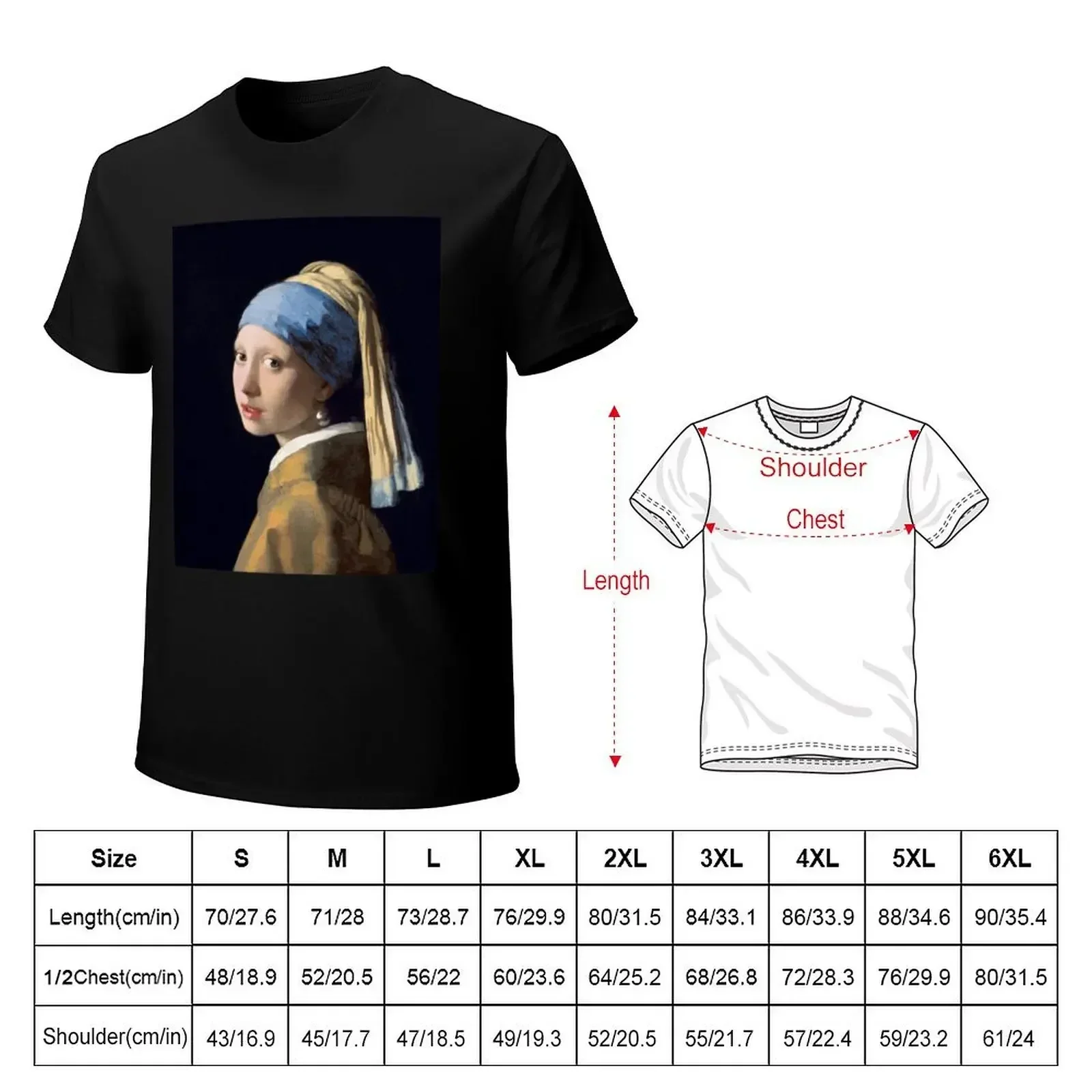 Johannes Vermeer - Girl with a Pearl Earring T-shirt oversizeds boys whites designer t shirt men