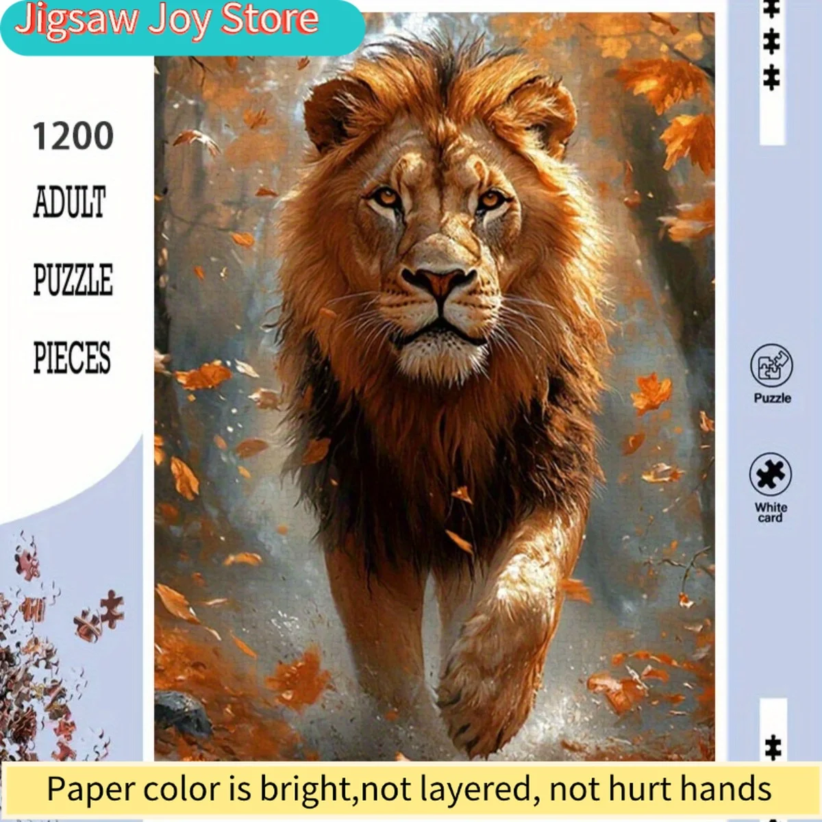 

Высококачественный пазл с изображением льва, 60x80 см, для декора гостиной, 1200 деталей, прочный картон, яркие цвета