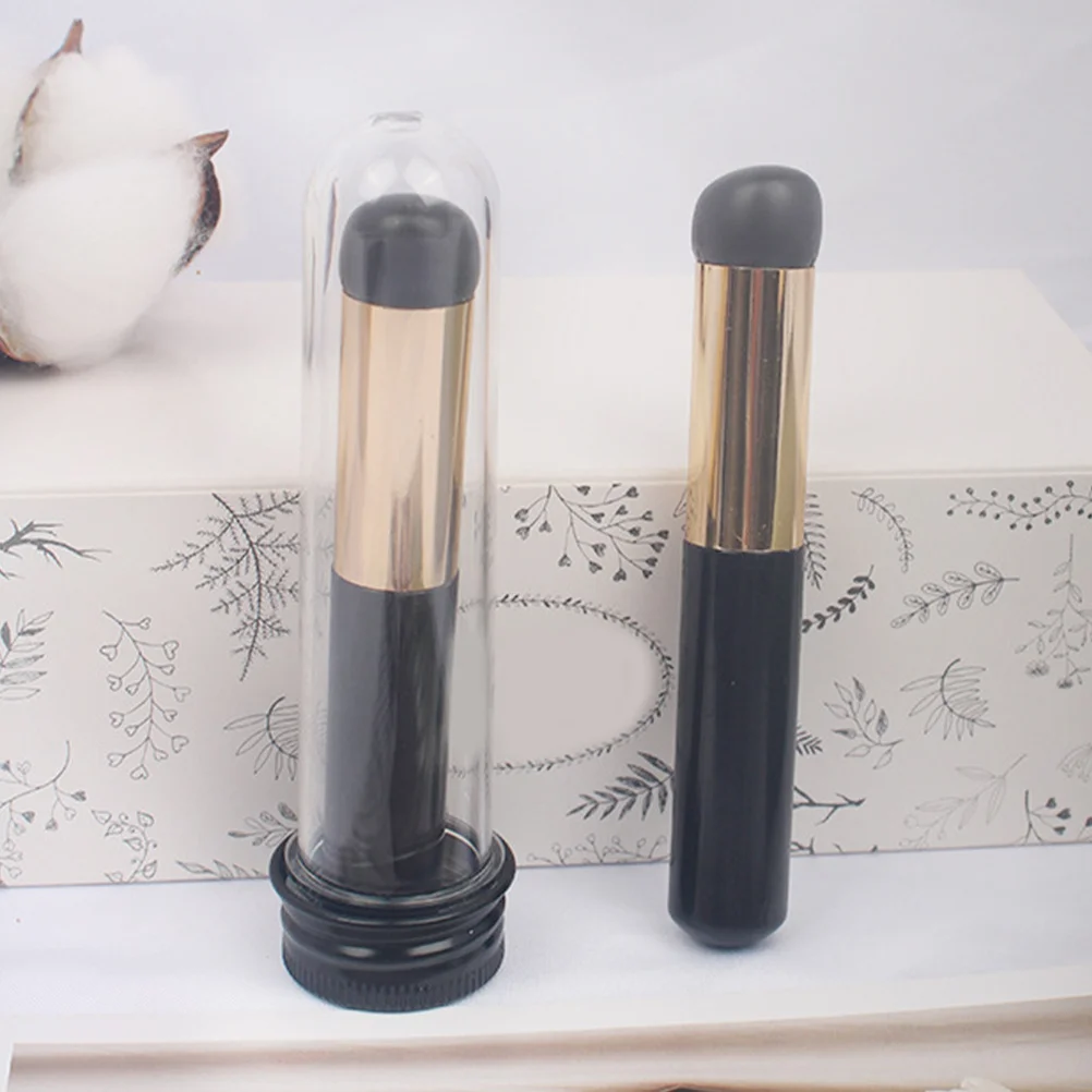 2 pçs pincéis labiais reutilizáveis aplicador labial de silicone para batom bálsamo máscara esfrega controle preciso ponta redonda com caso de armazenamento