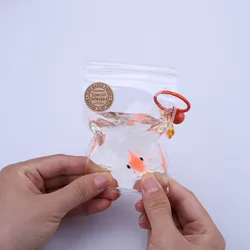 2024 Creative Novelty Clear Kawaii Little Goldfish Bag Silicone Squeeze Pinch Clownfish Toy Adult Stress Relief Children's Gifts