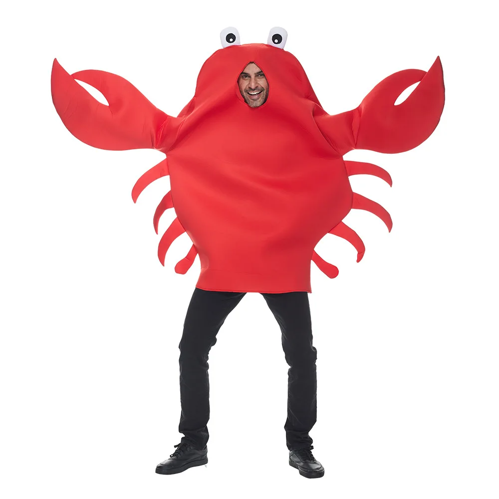 

Halloween New Animal role Play Lobster Cosplay Red Jumpsuit Costume Outfit Funny Adult Crab Lobster