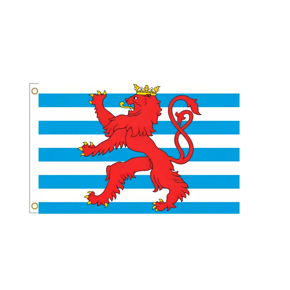 Luxembourg Roude Léiw Civil Ensign Flag 2x3ft 3x5ft Red Lion Blue White Stripes Banner Polyester For Home Wall Decor