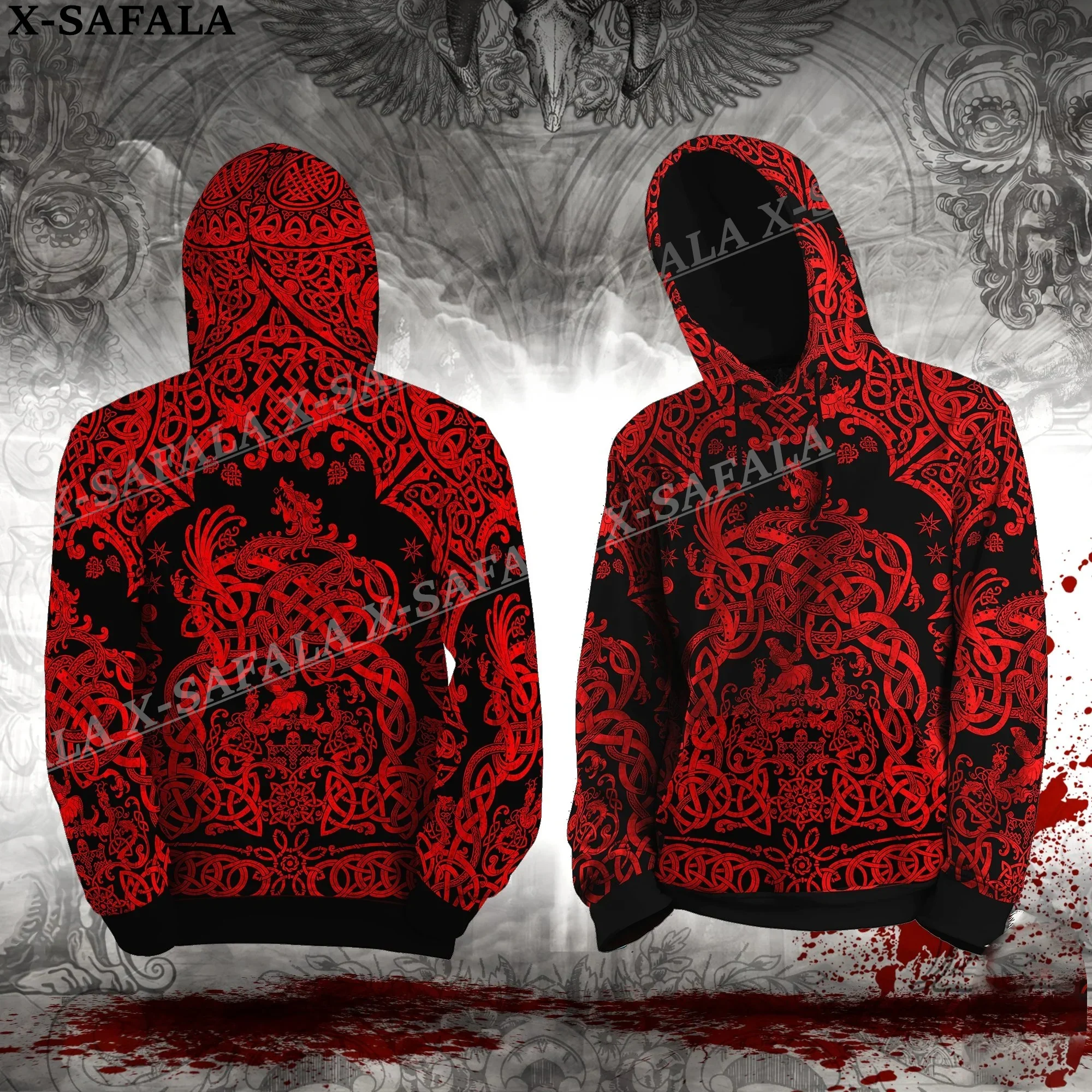 

Viking Nordic Art Tattoos 3D Print Hoodie Man Female Pullover Sweatshirt Hooded Jacket Jersey Coat Tracksuits-6