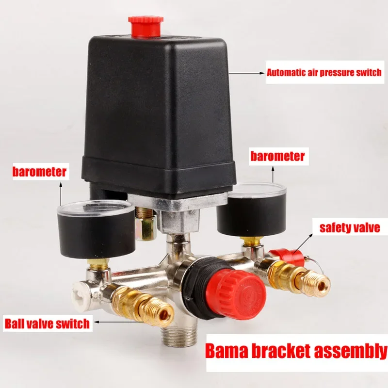 Air Compressor Accessories Bama Bracket Assembly Single Hole Pressure Switch Bracket Pressure Gauge Safety Valve Bama Valve