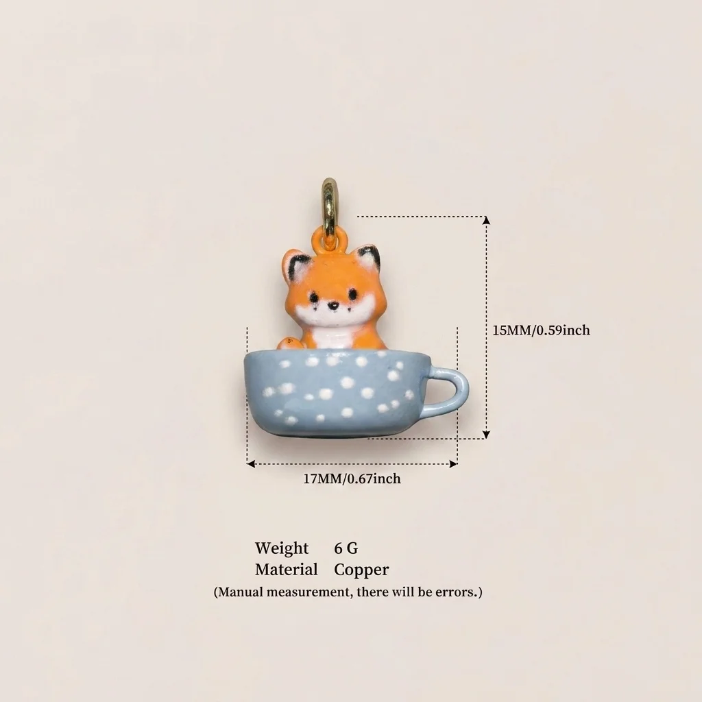 Modische und niedliche neue Tier-Serie: Fuchs, weißes Kaninchen, Shiba Inu DIY-Anhänger für Schmuck. – Detail 4