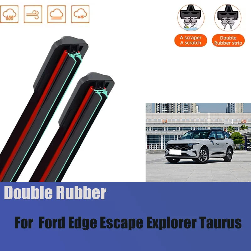 

For Ford Edge Escape Explorer Taurus Front Windshield Wiper Parts General Motors Multifunctional Double Rubber