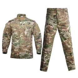 Multicam Camo Male Security Uniform Tactical Jacket Special Training Clothes Safari Suit Pants