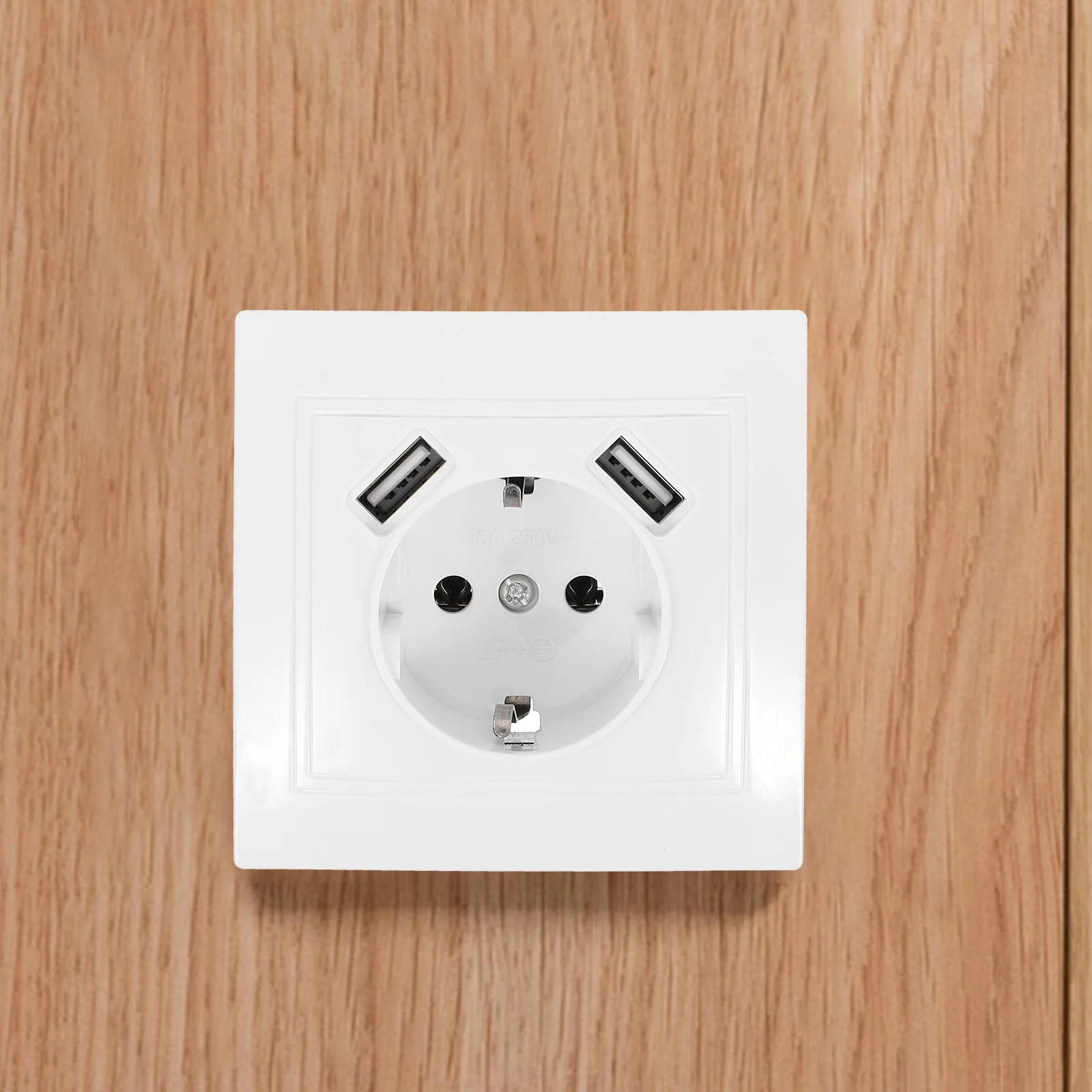

Wall USB Socket Panel ABS Material USB Outlet Wall Fixed Socket for Home Office Bedroom Household Power Outlet